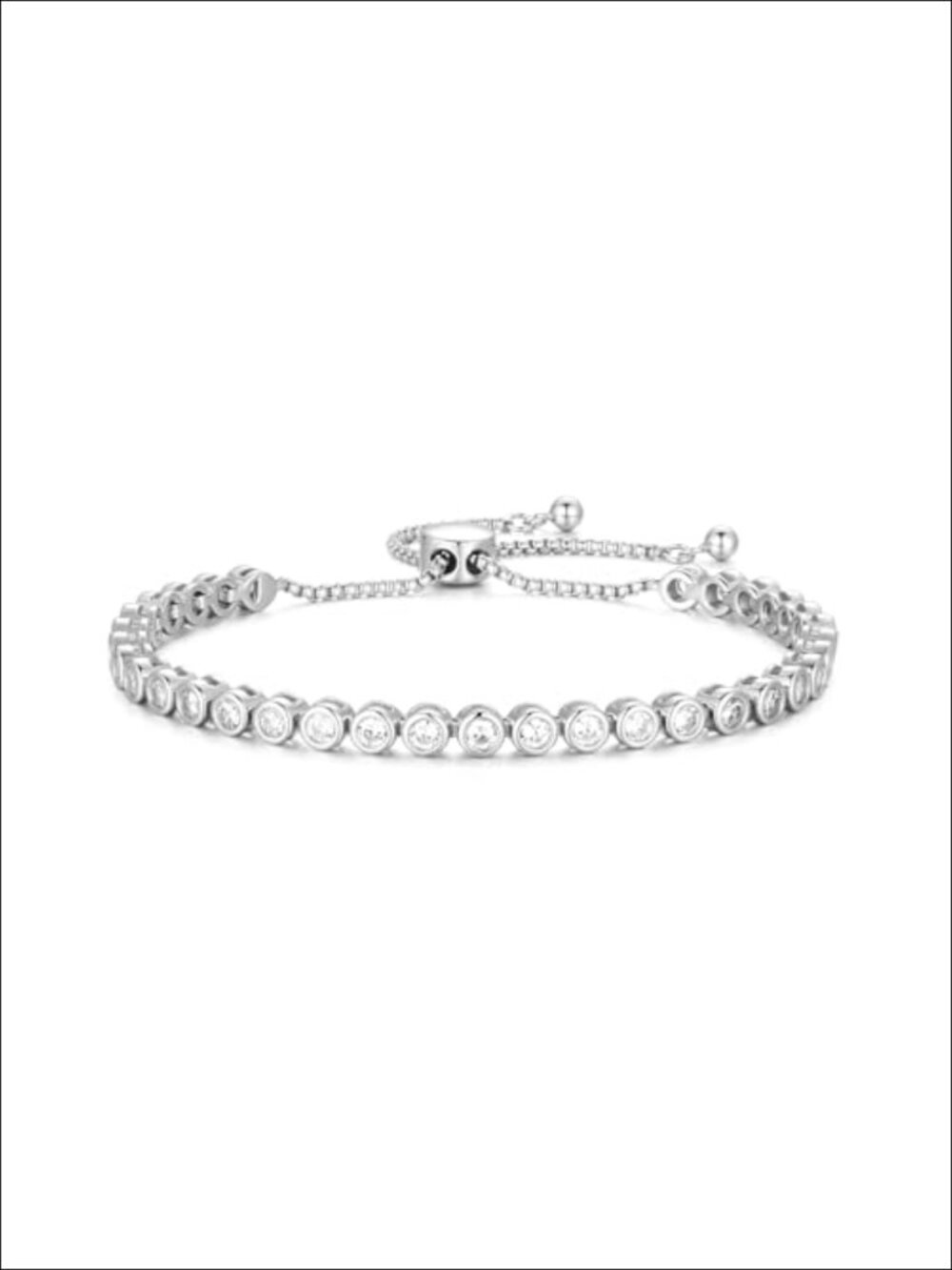 Sterling Silver CZ Adjustable Tennis Bracelet 14K Gold Plated